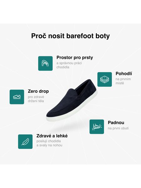 Barefoot Mokasíny GROUNDIES® Ghent Modré