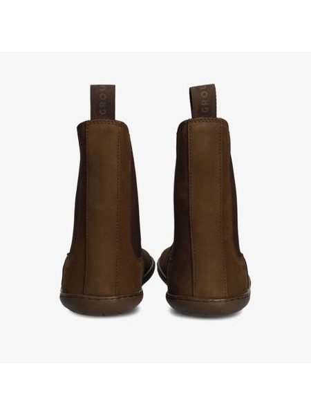 Dámské Barefoot Zateplené Chelsea GROUNDIES CAMDEN Čokoládové