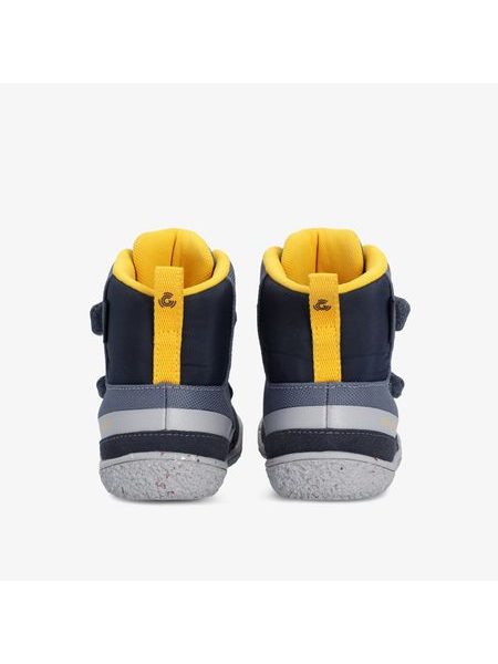 Dětské Barefoot Zateplené Kotníkové Boty GROUNDIES® Ottawa Modro Žluté