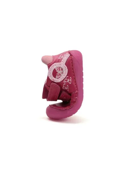 Dětské barefoot tenisky D.D.STEP S070-52838A Dark Pink motýlci růžové