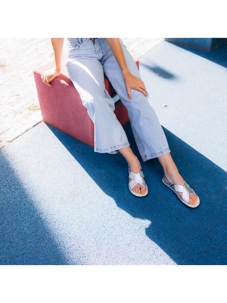 Dámské Barefoot Sandály GROUNDIES® Verona Stříbrné