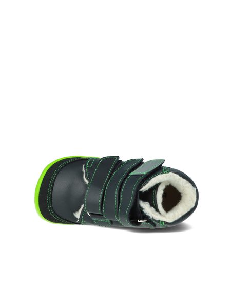 BEDA ZIMNÍ VYŠŠÍ MARCUS Black/Green | Dětské zimní zateplené barefoot boty