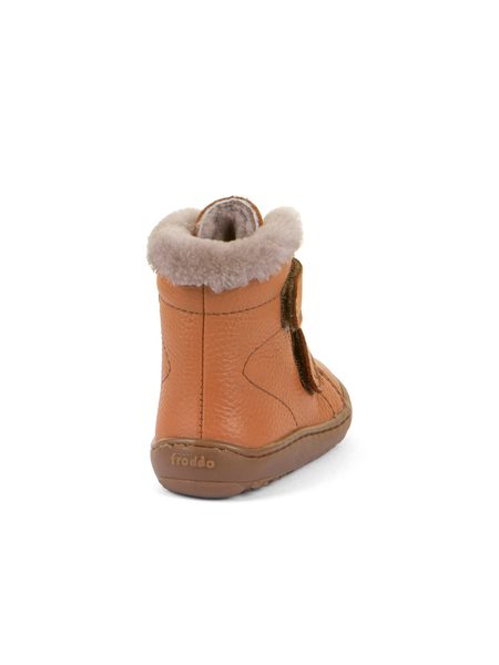 FRODDO KOTNÍKOVÉ ZIMNÍ FURRY BOOT Cognac | Dětské zimní zateplené barefoot boty