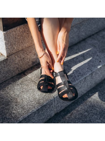 Barefoot Sandály GROUNDIES® Catania Černé