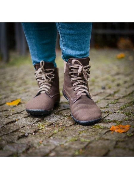 LEGUANO ICEBARE Brown | Kotníčkové zateplené barefoot boty