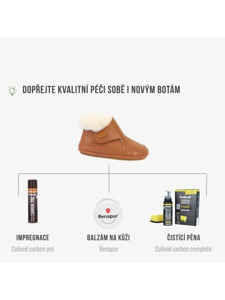 FRODDO ZIMNÍ CAPÁČKY FURRY WALKERS Cognac