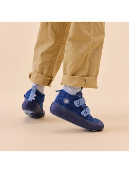 AFFENZAHN LOWBOOT KNIT HAPPY ELEPHANT Blue | Dětské celoroční barefoot boty