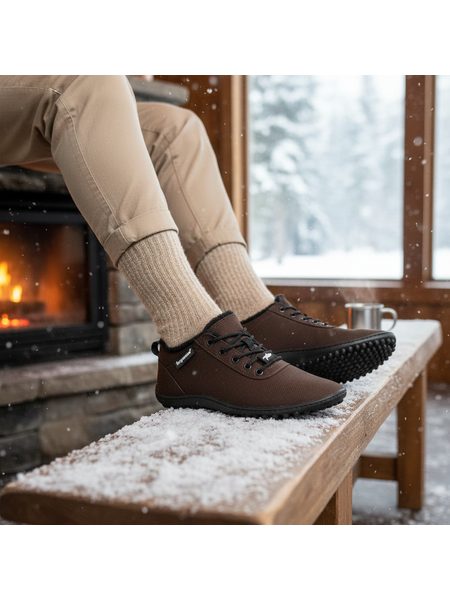 LEGUANO GALAXO Hnědé | Zateplené barefoot boty