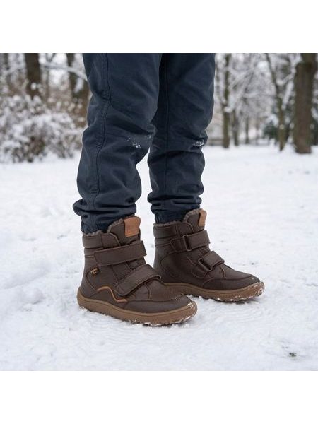 Bottes barefoot enfant Froddo Winter Tex marron foncé