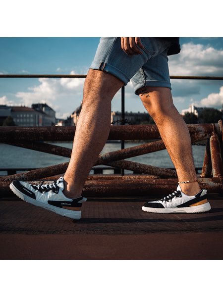 Adidași barefoot BAREBARICS REVIVE X SEA SHEPHERD - ORCA negri-albi
