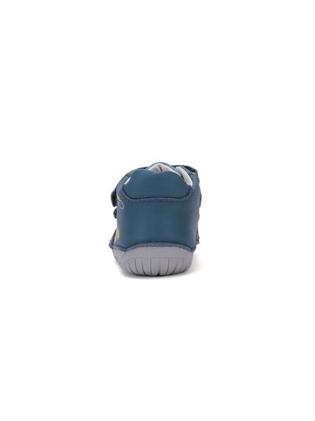 Dětské barefoot celoroční boty D.D.STEP S070-62964B modré traktor - pohled shora