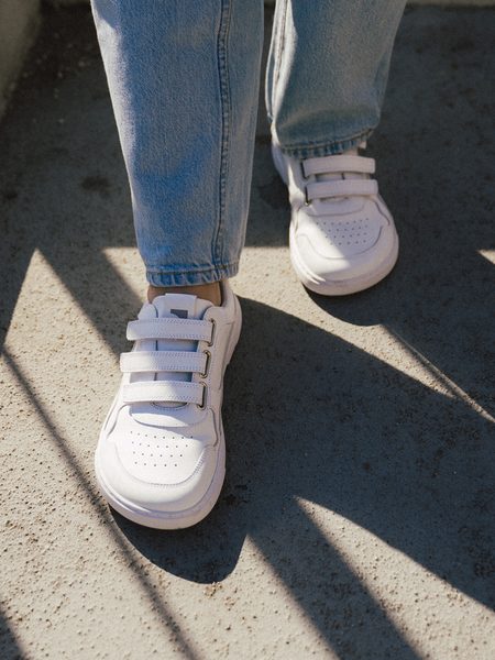 Ténis barefoot Barebarics Zing Velcro branco - Pele