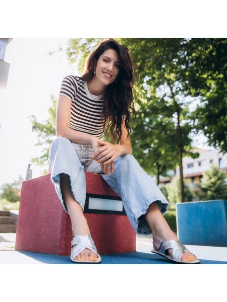 Dámské Barefoot Sandály GROUNDIES® Verona Stříbrné