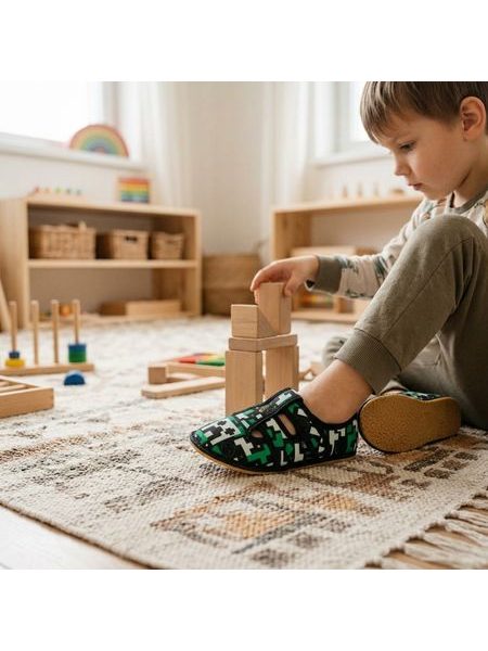 RAYVE SLIPPERS Blocks | Dětské barefoot přezůvky