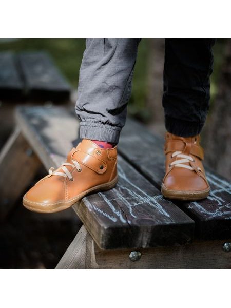 PEGRES CELOROČKY Skinny SBF62 Hnědá | Dětské celoroční barefoot boty