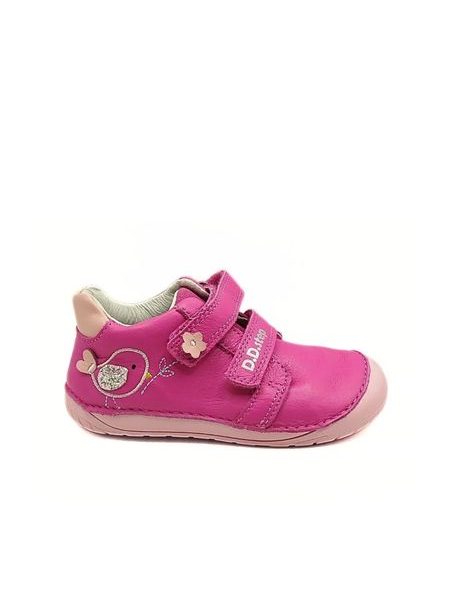 Kinder-Barfußschuhe D.D.STEP S070-61646B Hot Pink Rosa mit Vogelmotiv
