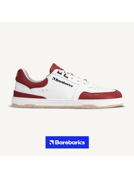 Ténis barefoot Barebarics Wave branco e vermelho carmim