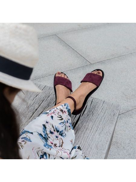 LEGUANO JARA Bordeaux | Dámské barefoot sandály
