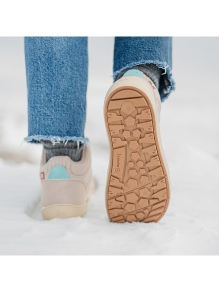 BE LENKA ZIMNÍ KOTNÍKOVÉ ArcticEdge - Beige | Zimní zateplené barefoot boty