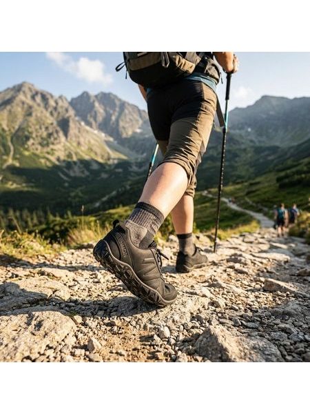 BENNON Barefoot kožené grafitově černé | Barefoot sportovní outdoorové boty