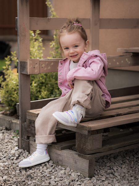 Ténis barefoot de criança Be Lenka Energise Kids branco e iridescente