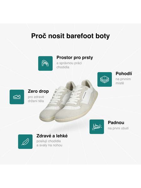 Barefoot+ Tenisky GROUNDIES® Nova GO1+ Bílo Béžové