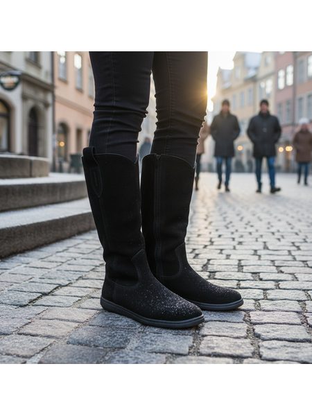Barefoot Kozačky GROUNDIES® Tucson Černé