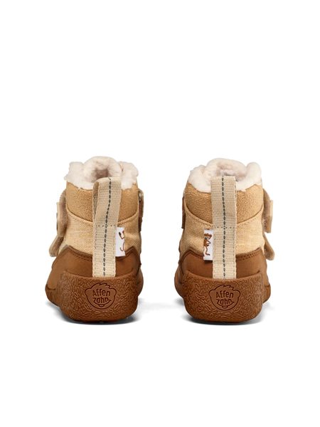AFFENZAHN PREWALKER MIDBOOT VEGAN SNUGGY Affenzahn Brown | Dětské první barefoot zateplené botičky