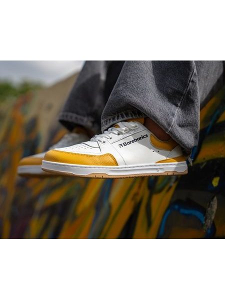 Adidași barefoot Barebarics Wave albi cu galben