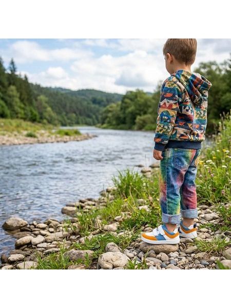FRODDO TENISKY LOOP White Denim | Dětské barefoot tenisky