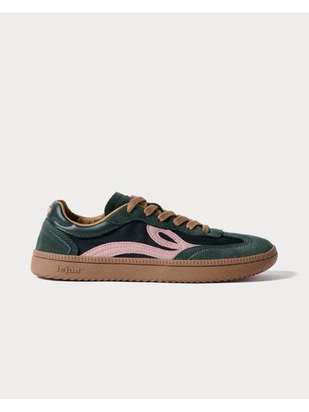 Barfußsneaker LEJAN One Dunkelgrün-Rosa
