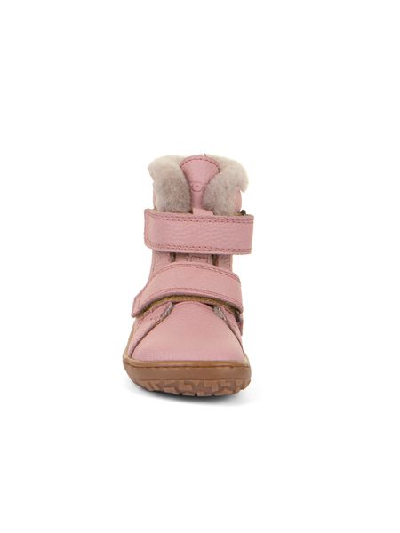 FRODDO KOTNÍKOVÉ ZIMNÍ FURRY BOOT Pink | Dětské zimní zateplené barefoot boty