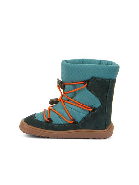 FRODDO ZIMNÍ TEX TRACK WOOL Petroleum | Dětské zimní zateplené barefoot boty
