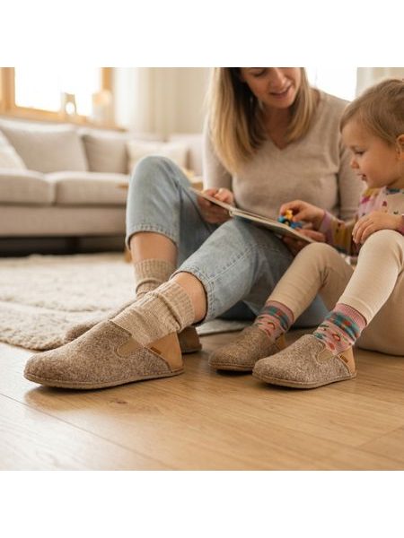 FRODDO SLIP-ON WOOLY Beige | Barefoot přezůvky