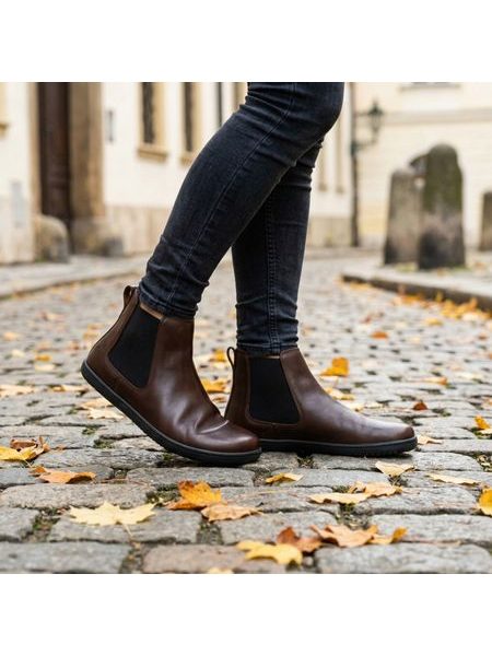 Botas chelsea barefoot ANGLES NYX WINTER WOOL 2.0 castanho