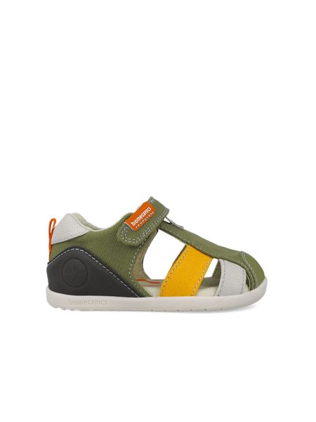 BIOMECANICS SANDÁLY WIDER CANVAS Khaki | Dětské barefoot sandály