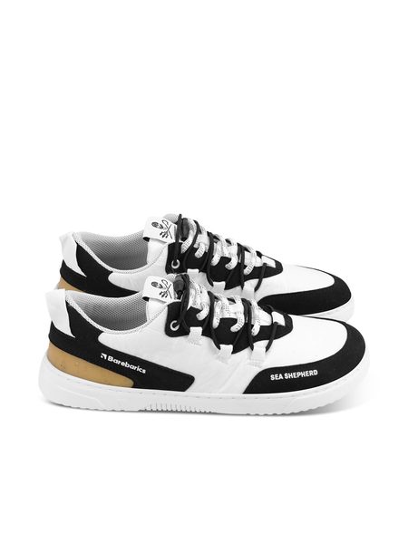 Adidași barefoot BAREBARICS REVIVE X SEA SHEPHERD - ORCA negri-albi