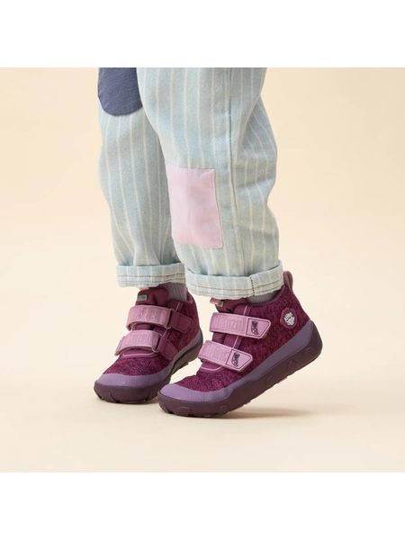 AFFENZAHN LOWBOOT KNIT HAPPY OTTER Berry | Dětské celoroční barefoot boty