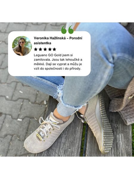 LEGUANO GO Gold | Barefoot tenisky