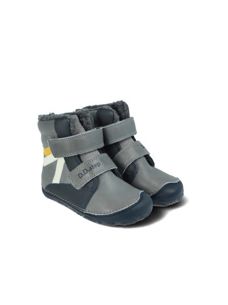 D.D.STEP W073-52306 Šedá | Dětské zimní zateplené barefoot boty