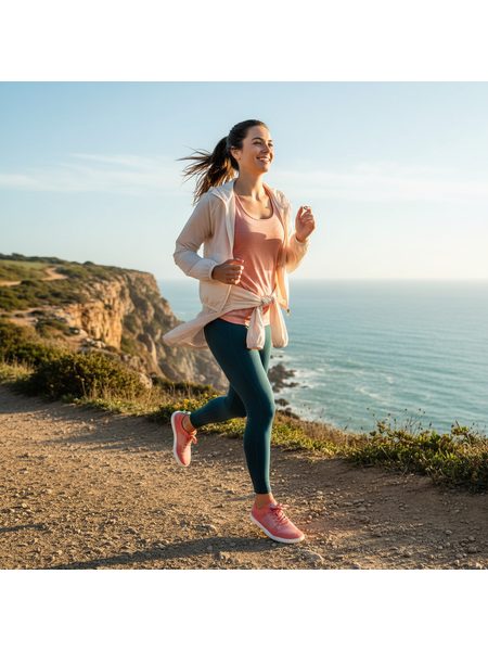Dámské Barefoot Tenisky GROUNDIES® Active Knit Broskvově Modré