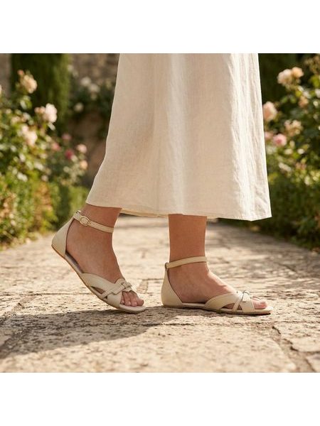 ANGLES NISA Beige | Dámské barefoot sandály
