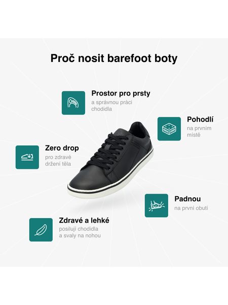 Barefoot Tenisky GROUNDIES® Galaxy Černé