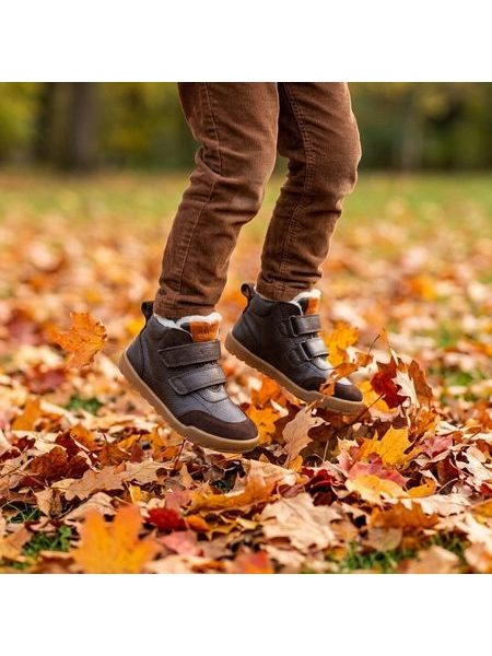 Dětské Barefoot zimní zateplené boty RAYVE TALINN 3.0 tmavě hnědé
