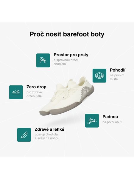 Barefoot Sportovní Boty GROUNDIES® G-Pure Krémové