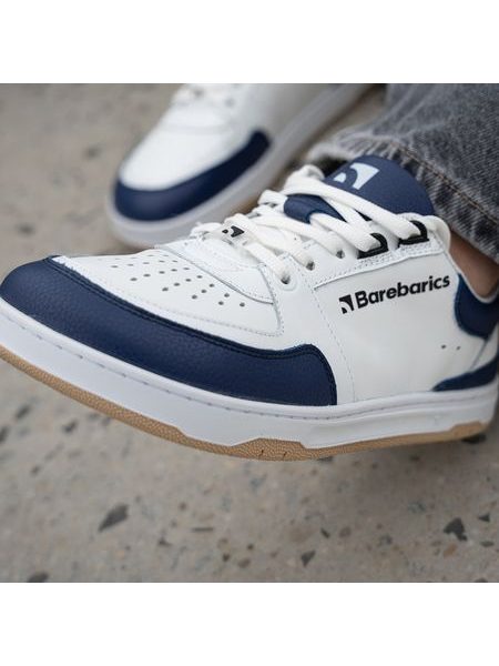 Adidași barefoot Barebarics Wave alb cu bleumarin închis