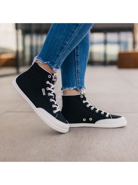 Barefoot bokacsizma Be Lenka Rebound High Top fekete/fehér