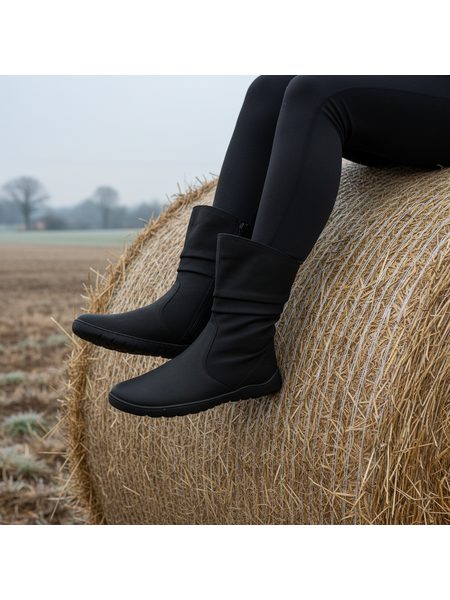 Barefoot Zateplené Kozačky GROUNDIES® Odessa GX2 Černé