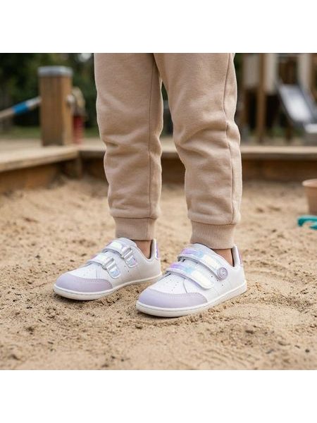 Baskets barefoot enfant Be Lenka Energise Preschool blanches et iridescentes