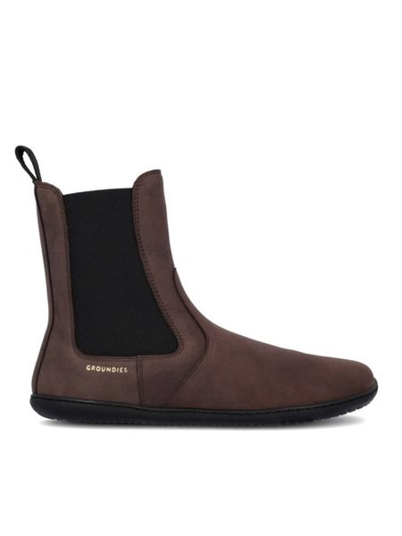 GROUNDIES CAMDEN Dark Brown Barefoot+| Chelsea zateplené barefoot boty
